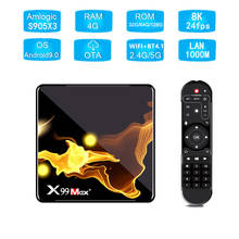 Dispositivo de TV inteligente X99 MAX +, decodificador con Android 9,0, Amlogic S905X3, 4GB, 128GB, WiFi Dual 2,4G y 5G, LAN 1000M, Miracast, HD, reproductor multimedia 8K 2024 - compra barato