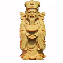 Chinese Wealth God Wood Decoration Feng Shui Carving Statue Sculpture China Gift Statues For Decorations 2024 - buy cheap
