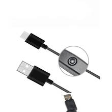 Cabo adaptador de alimentação para raspberry pi 4, cabo de alimentação 5v 3a usb para tipo c com botão liga/desliga e fio tipo c para huawei samsung 2024 - compre barato