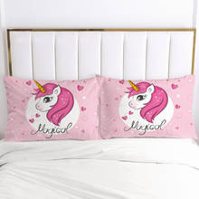 3D Unicorn 2PCS Pillow Cases Cartoon Decoration Throw Pillow Cover Bedding PillowCase For Baby Kids Child Girls Boys 65x65 70x70 2024 - buy cheap
