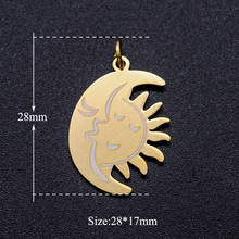 5pcs/lot 316L Stainless Steel Etched Sun Moon DIY Charm Pendant Wholesale Dropshipping AAAAA Quality Jewelry Finding Supplies 2024 - buy cheap