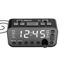 Dab & fm rádio digital com despertador, portátil, retroiluminação lcd, porta usb dupla, temporizador de sono, para escritório, quarto, viagem, 4 polegadas, tela de led 2024 - compre barato