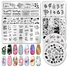 Pict you placas de estampagem de unhas, modelos para folha, estampa geométrica, design diy, estêncil, ferramentas para arte de unha, placa de imagem 2024 - compre barato