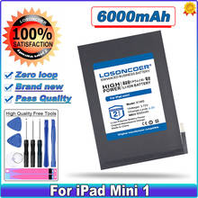 Losoncoer-bateria de alta capacidade, 6000mah, para ipad mini 1, ipad mini 1, a1432, a1454, a1455, a1445, tablet 2024 - compre barato