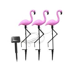 3PCS Led Flamingo Waterproof Solar Lawn Light Outdoor Garden Decoration Light Garden Floor With Landscape Lights 2024 - buy cheap