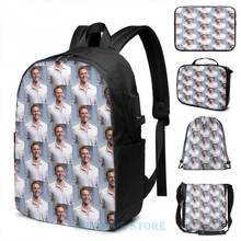 Забавный рюкзак с графическим принтом Tom Hiddleston с USB-зарядкой, мужские школьные сумки, женская сумка, дорожная сумка для ноутбука 2024 - купить недорого