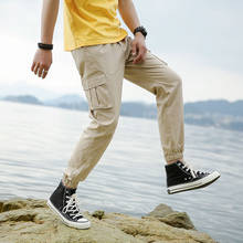 Hip Hop Black Pencil Jogger Pants Men Elastic Waist Tactics Cargo Pants Male Ribbon Pocket 4XL XXXXL 2024 - buy cheap