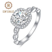 GEM'S BALLET 925 Sterling Silver Moissanite Ring 0.5Ct 1.0Ct 2.0Ct Pave Moissanite Diamond Vintage Engagement Rings For Women 2024 - buy cheap