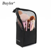 Buylor-neceser con cremallera para mujer, bolsa de maquillaje transparente, resistente al agua, portátil, de viaje, para guardar brochas 2024 - compra barato