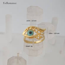 FoRomance / YELLOW GOLD OVERLAY GP FILLED BRASS EYE/ EVIL EYE PROTECTION FROM EVIL THINGS ENAMEL RING AVAILABLE SIZE 9 2024 - buy cheap