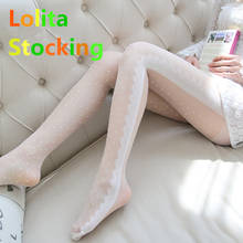 Anime Lolita Stocking Girl Cosplay Love Bowknot Dot Thin Lace Sexy Leggings Women Socks 2024 - buy cheap