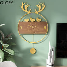 Nordic Luxury Wall Clock Gold Metal Deer Head Living Room Creative Wall Clocks Modern Silent Art Home Decoration Shabby Chic Hot 2024 - buy cheap