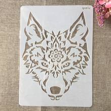 A4 29x21cm Wolf Head DIY Layering Stencils Painting Scrapbook Coloring Embossing Album Decorative Template 2024 - buy cheap