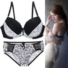 Women Sexy Bra Underwear Set Plus Size Push Up Lace Lingerie Sets Underwire Brassiere Floral Thin Cup Bust  Bra Panties Sets 2024 - buy cheap