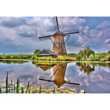 "Holland windmill" 5D DIY Diamond Painting Full Square/Round 3D Diamond Embroidery Scenic Pictures of Rhinestones mosaic CV443 2024 - buy cheap