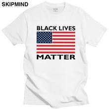 Camiseta black life da moda 2020, camiseta masculina de manga curta, camiseta de algodão com gola da bandeira dos eua e liberdade da paz 2024 - compre barato
