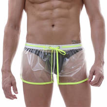 Sungas transparentes impermeáveis para homens, calção de banho para homens, maiô para praia, sexy gay, maiô de cuecas boxer 2024 - compre barato