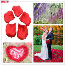 Pétalas de rosas de seda para decoração de casamento, acessórios de flores de rosas artificiais românticas, pétalas coloridas 5z, 100 a 5000 peças 2024 - compre barato