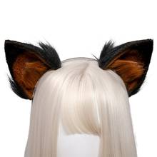 Diadema de animales de piel sintética realista, diadema de pelo con orejas peludas de Perro Pastor Alemán, diadema para fiesta de disfraces de Cosplay 2024 - compra barato