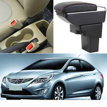 For Hyundai Solaris armrest box central Store content Storage box with cup holder ashtray USB interface 2024 - buy cheap