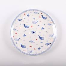 8 Inch Creative Cartoon Dolphin Round Ceramic Plate Family Hotel Kitchen Supplies Bone China Western Salad Plate Dish Tableware 2024 - buy cheap