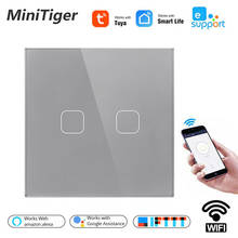 Minitiger 1/2/3 Gang Touch Switch EU Standard Tuya/Smart Life WiFi Wall Light Switch Google Home Amazon Alexa Voice Control 2024 - buy cheap