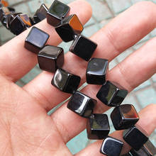 Natural Diagonal Drilling Cube Black Agates Beads For Jewelry Making Beads Bracelets 15inch Needlework DIY Beads Trinket 2024 - buy cheap