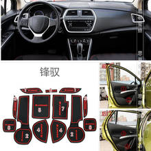 Pegatinas antideslizantes para el coche, alfombrilla para el surco de la puerta Interior, almohadilla para la taza, para Suzuki SX4 s-cross, 2014 -2018 2024 - compra barato