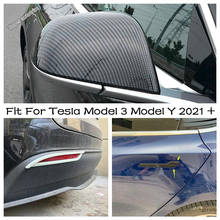 Espejo retrovisor/luces antiniebla traseras/manija de la puerta, cubierta embellecedora apta para Tesla modelo 3, modelo Y 2021, reacondicionamiento Exterior 2024 - compra barato