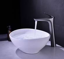 Torneira pia de banheiro de bronze, alta qualidade, cinza, cobre, misturador, alta/baixa, frio, quente, banheiro 2024 - compre barato