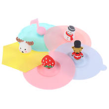 1 Pcs Multi-functional Silicone Cup Lid Reusable Dust-proof Bowl Cover Leak-proof Cup Lids Cute Fruits animal Decor Mugs Cap 2024 - buy cheap