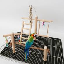 Bird Cage Stand Play Gym Perch Playground Wood Parrot Climbing Ladder Chewing Chain Swing for Love Birds Budgies Finch Supplies 2024 - buy cheap