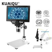 Digital Video Microscope Electronic 1200X 7 inch HD LCD Continuous Amplification Soldering Microscope Phone Repair MagnifierTooL 2024 - buy cheap