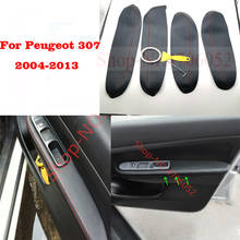 Для Peugeot 307 2004 2005 2006 2007 2008 2009 2010 2011 2012 2013 4 шт. двери автомобиля подлокотник панель микрофибра кожаный чехол отделка 2024 - купить недорого