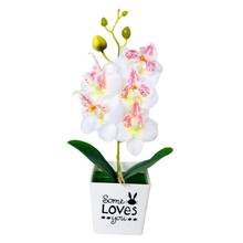 Artificial Butterfly Orchid Bonsai Fake Flower with Pot Home Furniture Decor Artificial Flowers  In Pot  For  Widding Home Decor 2024 - buy cheap