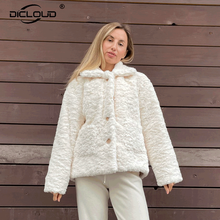 Chaquetas y abrigos suaves de felpa sólida para mujer, chaqueta de piel para mujer, gruesa, cálida, abrigo de piel sintética, Invierno 2024 - compra barato