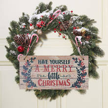Cartel colgante de puerta de madera para Navidad, artesanías de madera, adorno colgante de árbol de Navidad para el hogar, decoración de fiesta de año nuevo, Navidads 2024 - compra barato