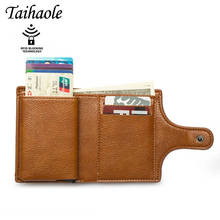 Taihaole PU Leather Card Holder 2020 Men Wallet Women Smart Slim RFID Ladies Card Case Unisex Vintage Solid Money Bag 2024 - buy cheap