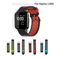 Pulseira de relógio esportivo, pulseira de silicone para smartwatch haylou ls02, acessórios de pulseira 2024 - compre barato