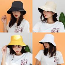 HOT Double-sided women's fisherman hat wide brim hat casual bucket hat solid color sun hat foldable beach hat men's panama hat 2024 - buy cheap