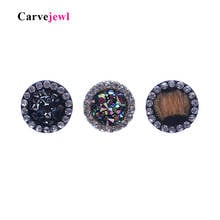 Carvejewl stud earring round triangle resin stone collection straw weaving stud earrings for women jewelry new fashion earrings 2024 - buy cheap