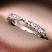 Однорядное женское кольцо из белого и золотого циркония с полным цирконием, ювелирные изделия для свадебвечерние, подарок, Лидер продаж, кольцо 2024 - купить недорого