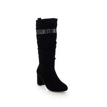 Botas gruesas con cabeza redonda para mujer, botas de talla grande 9, 10, 11 y 12 2024 - compra barato