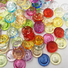 100PCS New Style 2 Hole Transparent Mix Color 13MM Plastic Buttons Apparel Sewing Accessories DIY Scrapbooking PT167 2024 - buy cheap