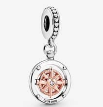 New Year 925 Sterling Silver Bead Club 2020 Compass Dangle Charm Fit Pandora Bracelet & Necklace Diy Women Jewelry 2024 - buy cheap