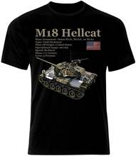 Camiseta de manga corta para hombre, Camisa de algodón con cuello redondo, talla nueva, M18, Hellcat Tank Panzer Armure, la Segunda Guerra Mundial, Ejército de EE. UU., S-3XL 2024 - compra barato