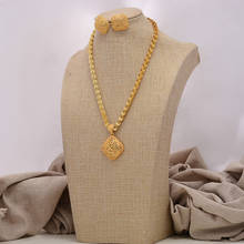Conjunto de joias estilo nigeriano para casamento, feminino, com corações, cores douradas, colar brincos para noivas 2024 - compre barato