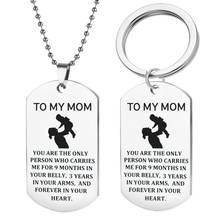 Son and Daughter Give Mom and Dad Inspirational Necklace Pendant Keychain Inspirational Dog Tag Jewelry Birthday Love Gift 2024 - buy cheap