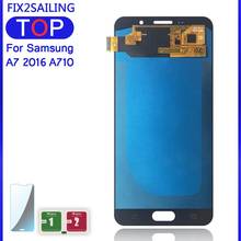 ЖК-дисплей s A7 для Samsung Galaxy A7 2016 A710 A710F A710M AMOLED телефон ЖК-дисплей сенсорный экран дигитайзер сборка 2024 - купить недорого