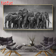 Fatcat grande diy pintura diamante elefante africano animais quadrado completo broca redonda 5d diamante bordado mosaico decoração ae1151 2024 - compre barato